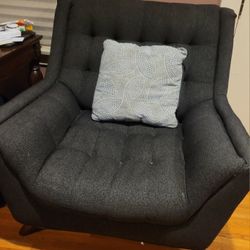 2 Charcoal Grey Couch Chairs