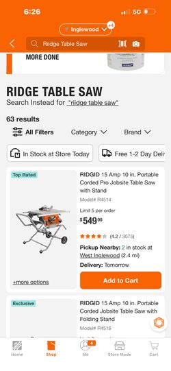 Ridge table saw