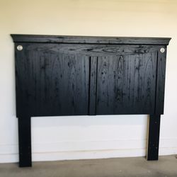 Beautiful Black Heavy Wood Full Size Headboard 