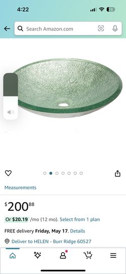 Pale Green Pearls Embossed Glass Vessel Sink