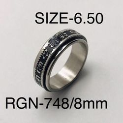 Stainless Steel Spinner Ring Band For Men & Women : RGN-748/Size-6.50