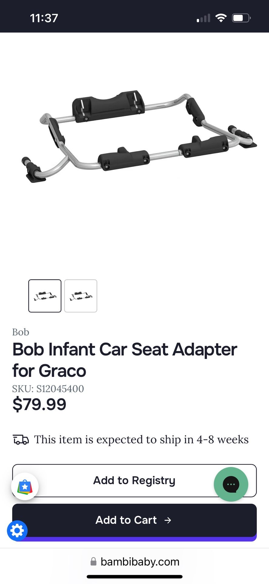 Graco Bob Stroller Car Seat Adapter