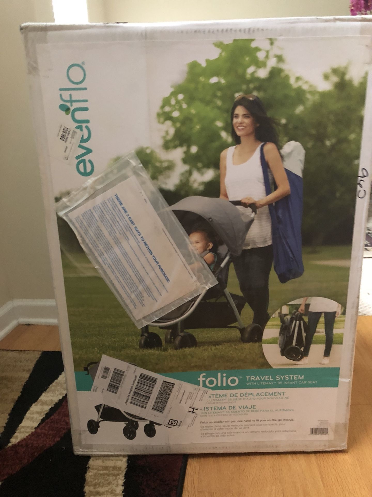 Evenflo Folio Travel System featuring the LiteMax Infant Car Seat