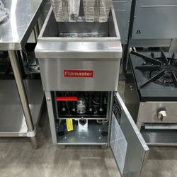 Flamaster FLM-F4-LP 15 1/2" Liquid Propane Floor Fryer, 40-50 lb, 4 Tubes, 120,000 BTU