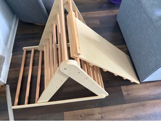 Triangle ramp with slide.