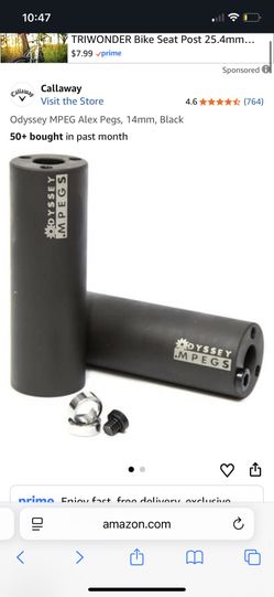 Odyssey MPEG Alex Pegs, 14mm, Black Bmx Pegs 