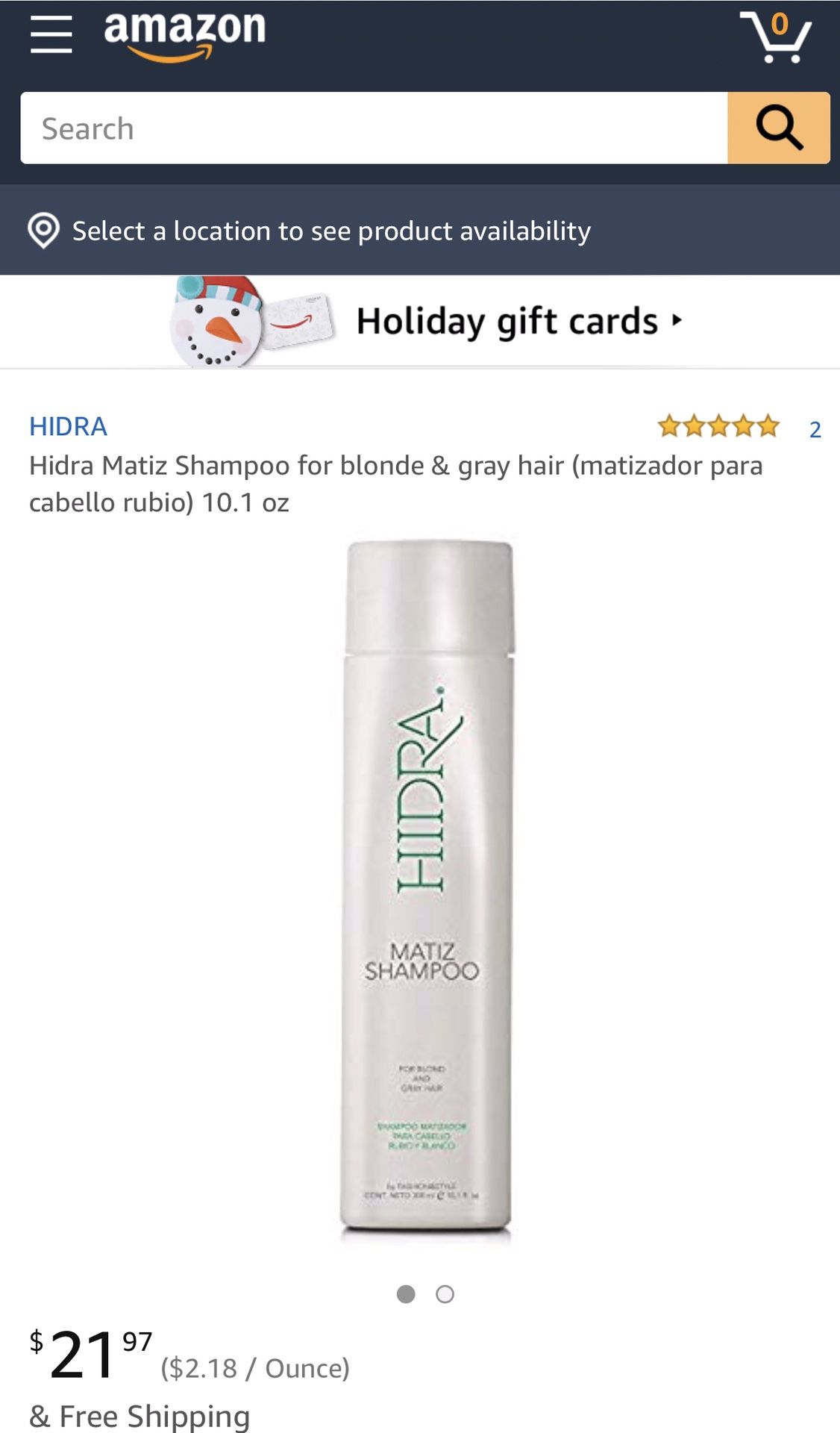 HIDRA MATIZ SHAMPOO FOR BLONDE & GRAY HAIR