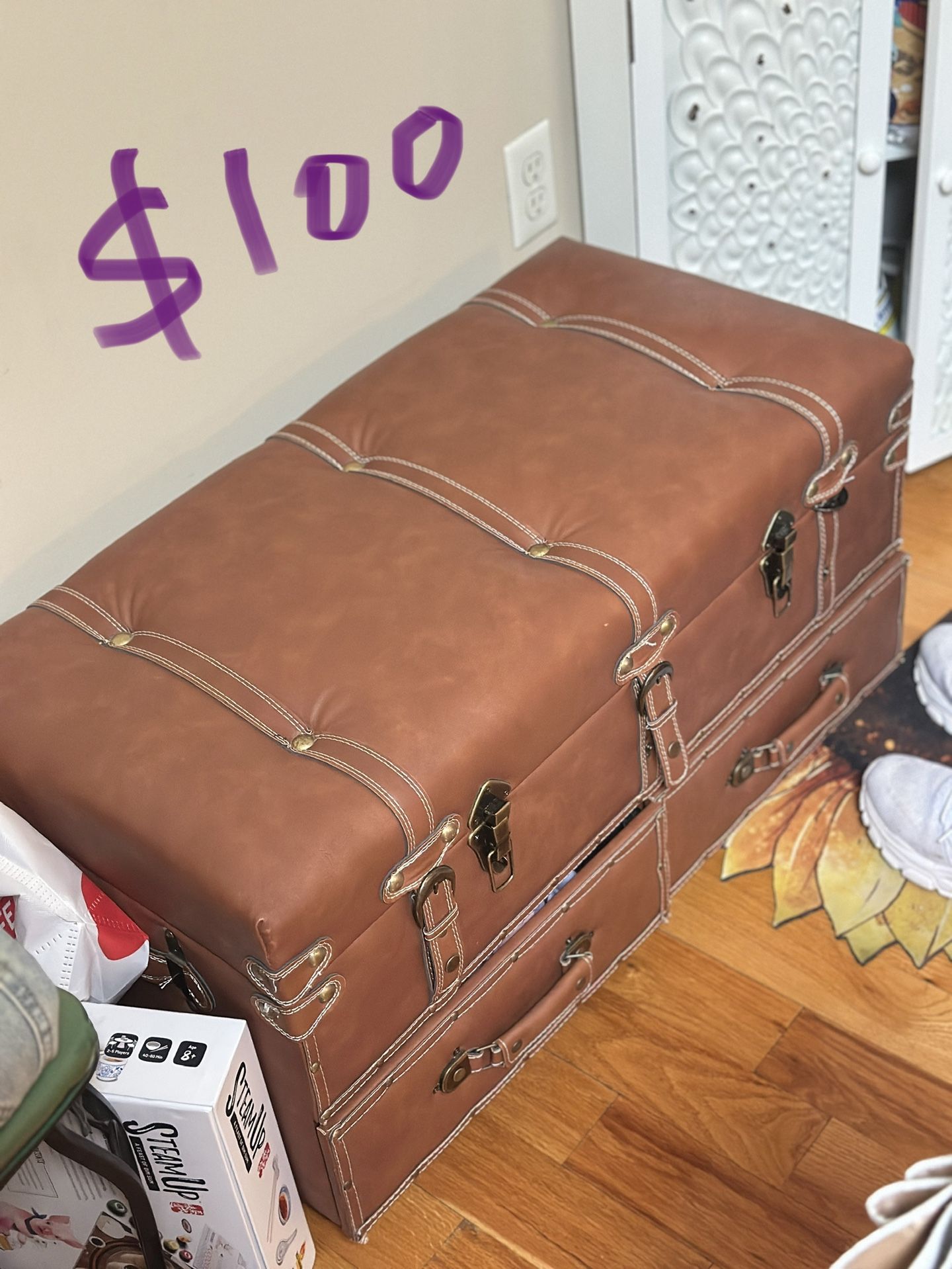 Vintage Style Storage Bench With 2 Drawers