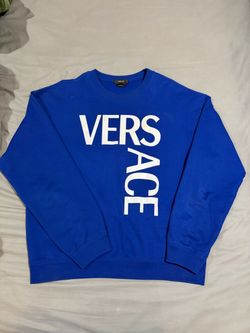 Versace Blue Logo Crewneck Sweatshirt