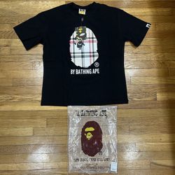 Bape Shirt Color Black And Burberry
