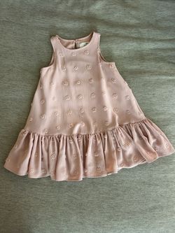 H&M TODDLER GIRL Blush Pink Embroidered Ruffle Hem Dress