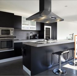 Charcoal Stainless Steel Island Range Hood