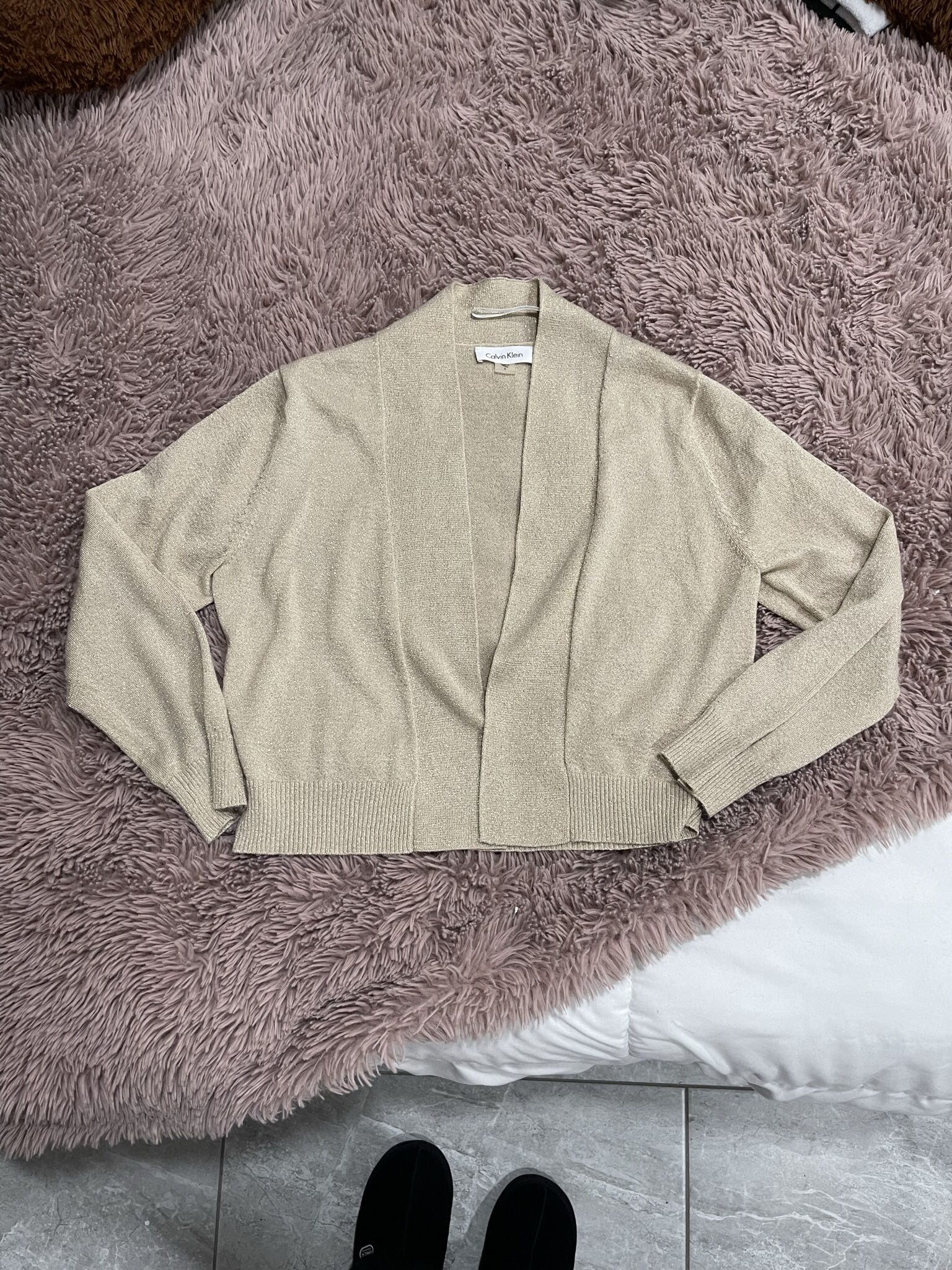 Calvin Klein Women’s Long Sleeve Cropped Open-Front Cardigan