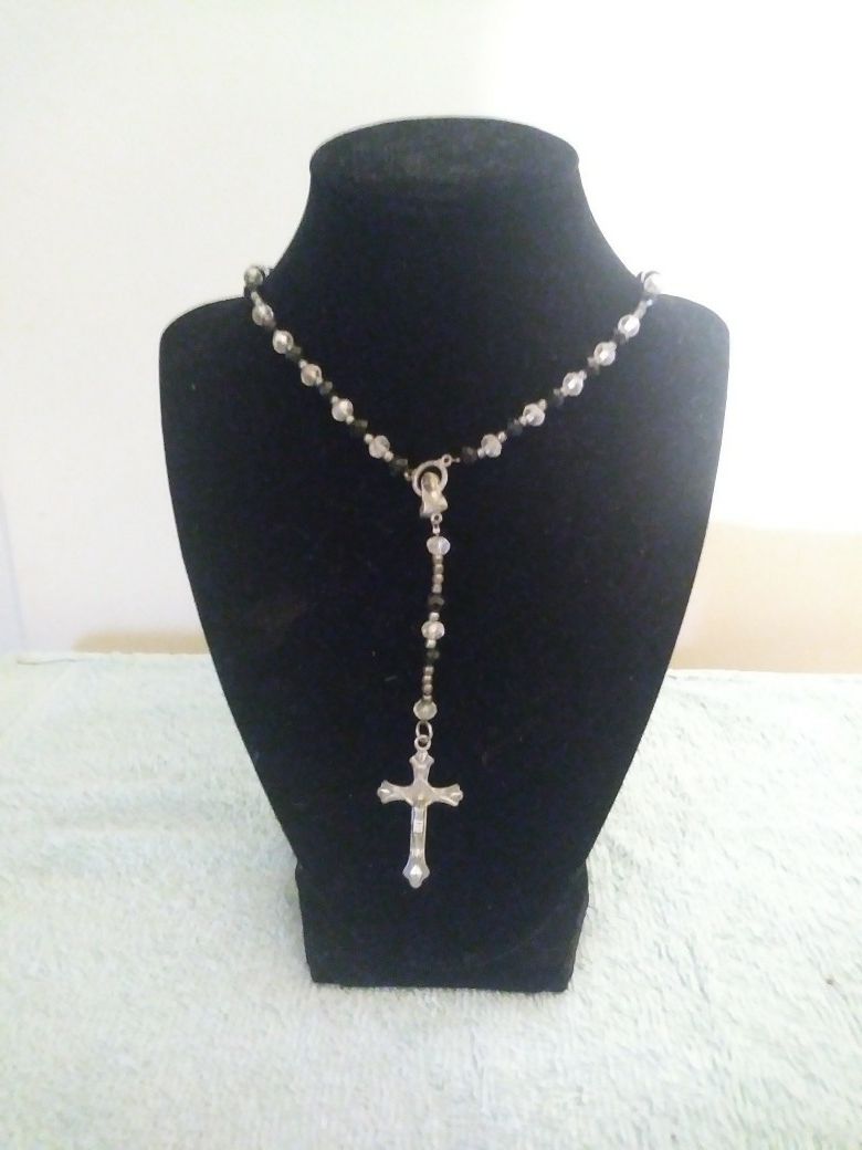 Beaded cross necklace