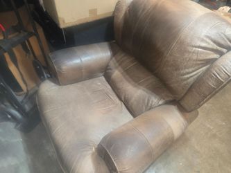 Brown Leather Oversized Armchair