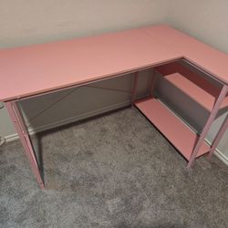 Pink computer desk