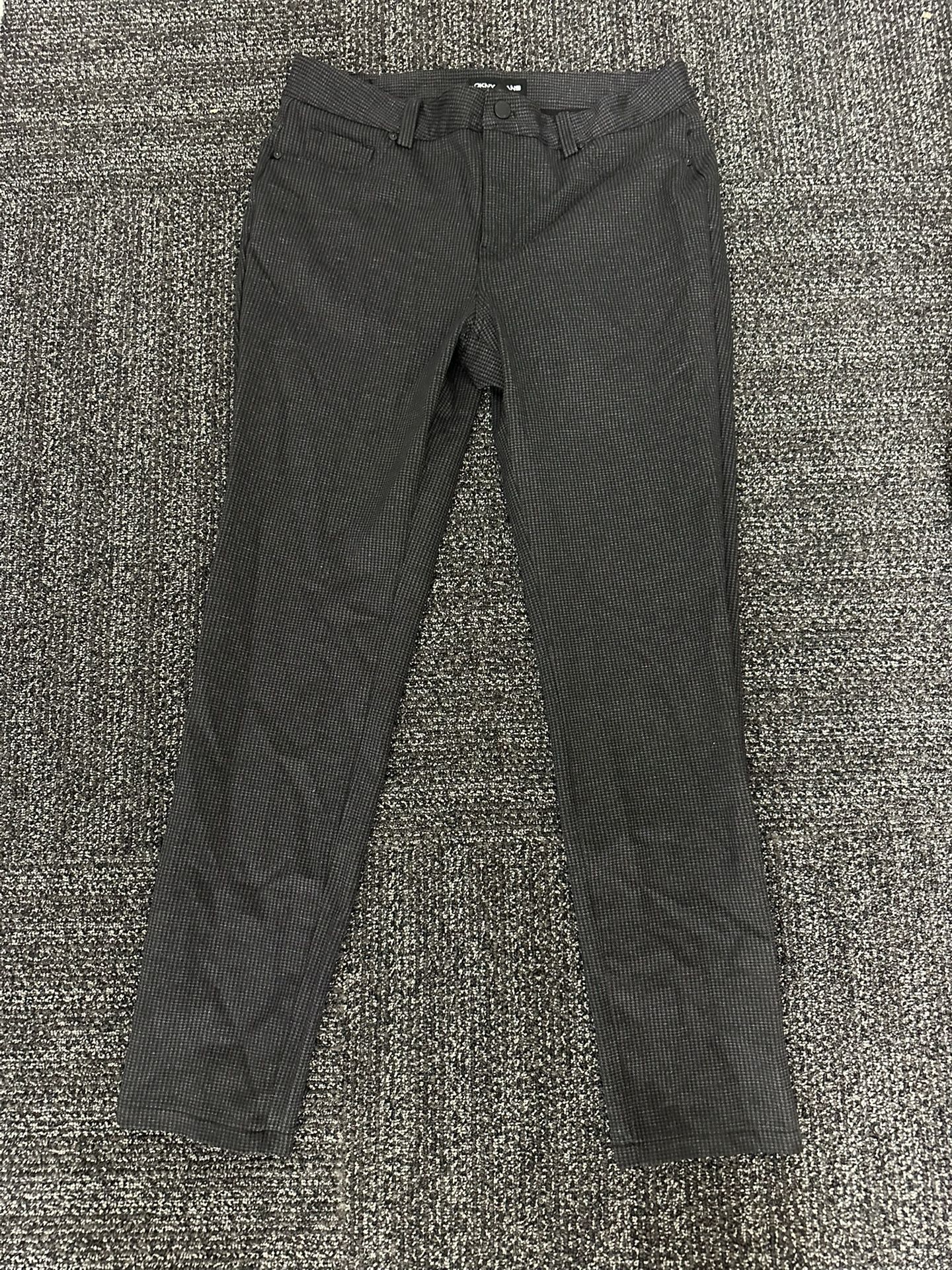 DKNY Stretch Skinny Ponte houndstooth gray black Dress/Casual Pants M