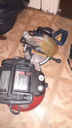 Air compressor chop saw three quarter inch ratchet all for sale