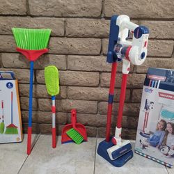 New Pretend Play Cleaning Toys - Light up Vacuum, Mop, Broom, Duster