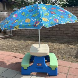 Kids Picnic Table With Umbrella