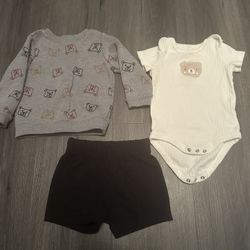 baby bear outfit set with sweater  6-9 months 