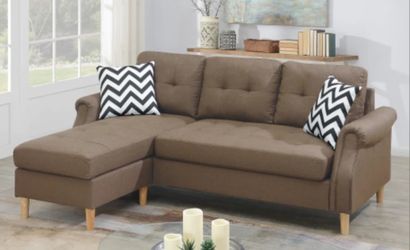 Brand New Light Brown Compact Sectional Sofa