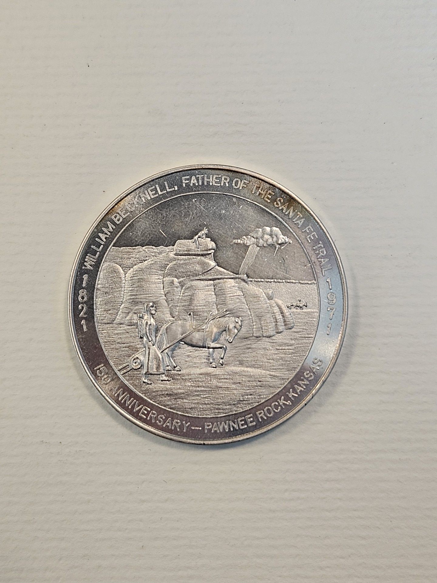 1971 150 anniversary Santa Fe trail, William Becknell 1oz 999 Fine Silver Medal