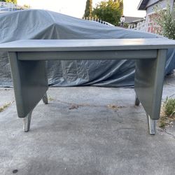 Vintage Mid Century Modern Metal Tanker Desk
