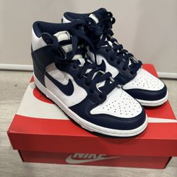 Nike Dunk High (GS) White/midnight Navy