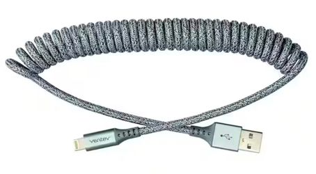 Ventev Chargesync 14 in. Lightning Helix Cable in Grey