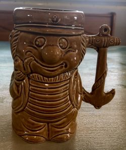 Vintage Ceramic Sailor Nautical Beach Mug 
