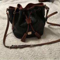 Dooney & Bourke Black and Brown Bucket Bag