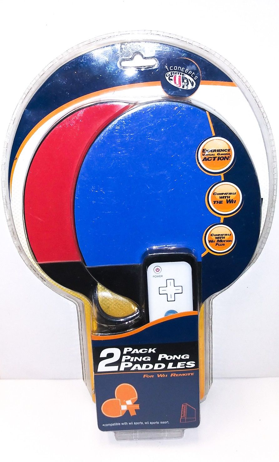 Two (2) Ping Pong Table Tennis Paddles for Nintendo Wii Game