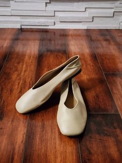Camper Casino Myra Ballerina Flats Beige Leather EU 38 US 7