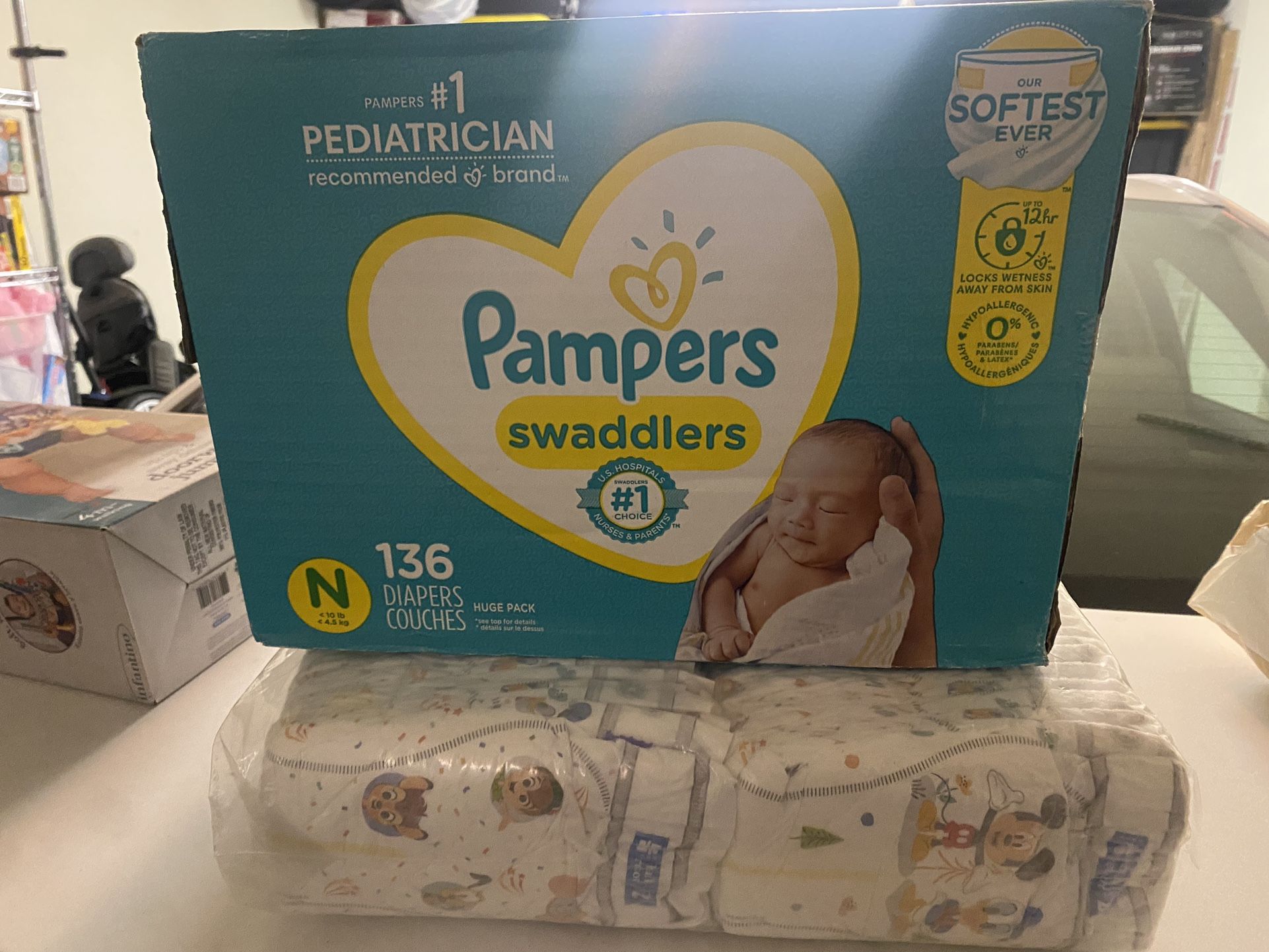 Brand New Newborn Diapers & Size 2 Diapers 