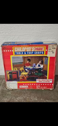 Children's Folding Table & Four Chairs - gently used