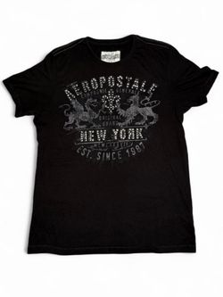 Aeropostale New York Y2K Studded Lion Mall Tee 2000s - Size Large