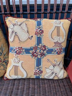 Four Vintage French Tapestry Decorative Pillow Covers