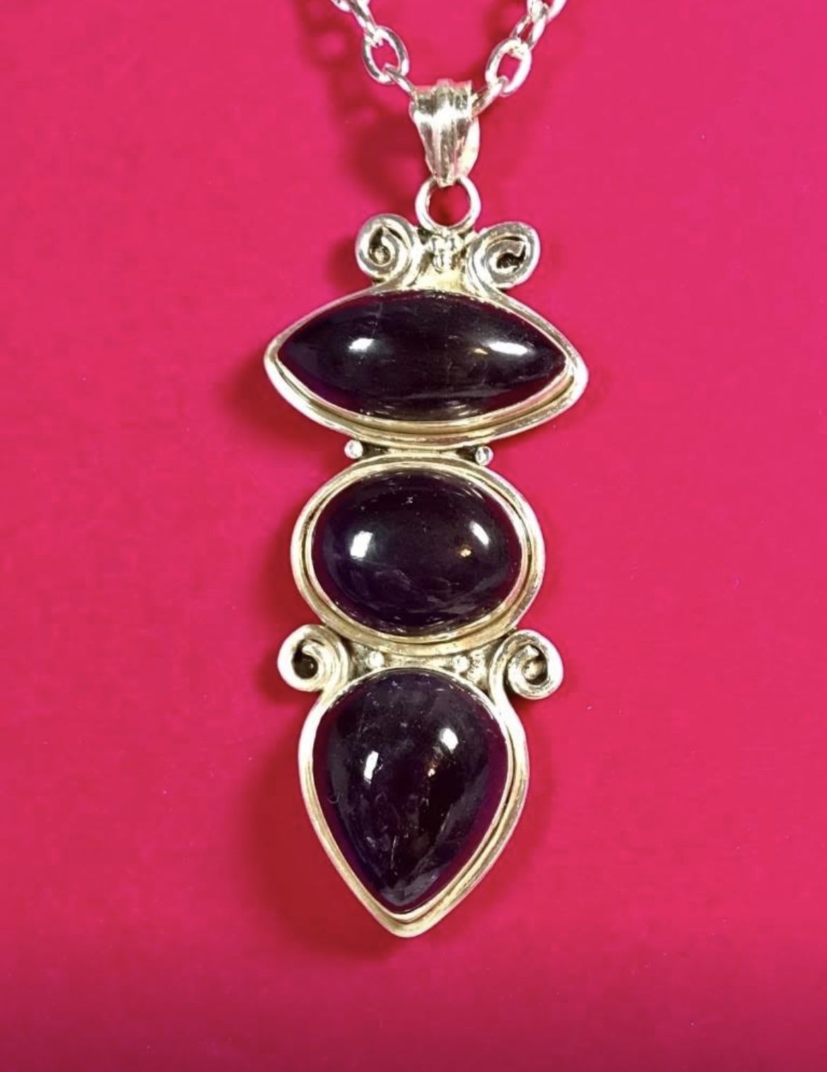 Sterling Amethyst 19” Statement Necklace