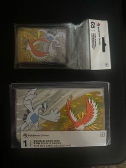 Pokemon Center Themed Ho-Oh & Lugia Deck Box and Sleeves