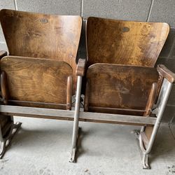 Antique Belgium Theater chairs