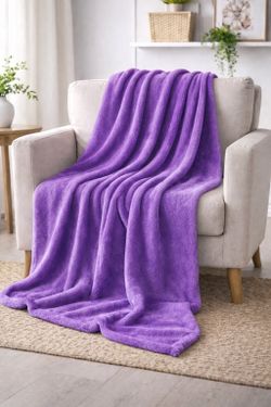 Throw Size Blanket Brand New Purple Color