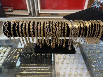 14k Oro Solido Linda’s Pulseras de Hombres Damas y Niños