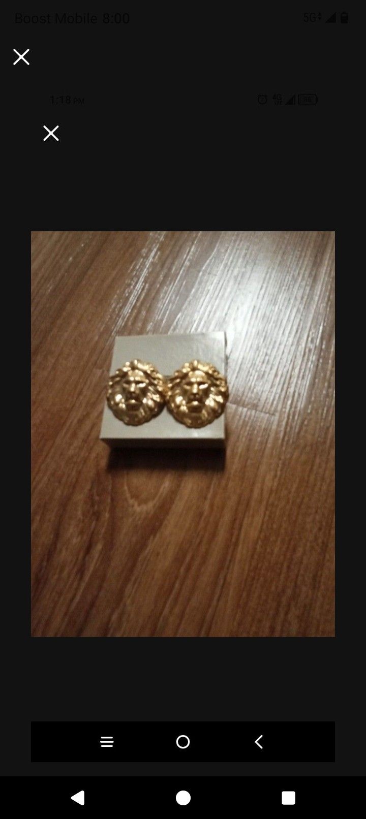 Avon Lion Head Pierced Earrings