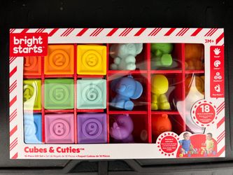 New Bright Stars 18 Piece Blocks & Animals Play& Bath Set