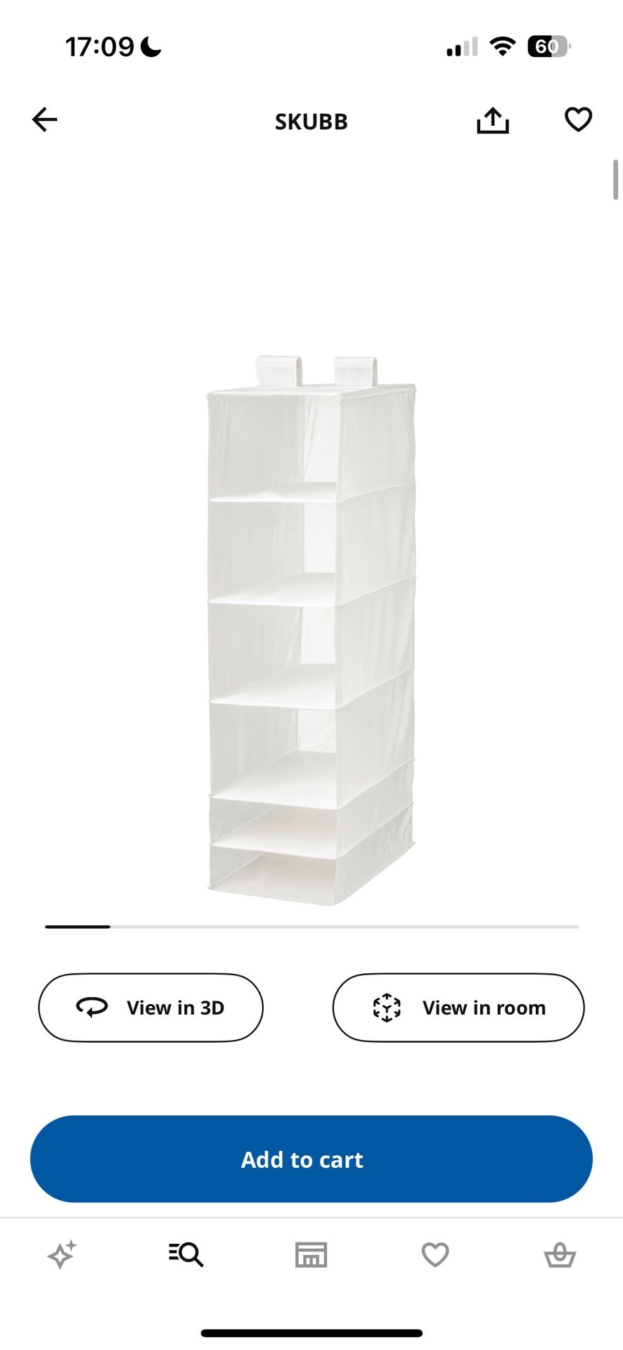 2 IKEA SKUBB Organizer with 6 compartments + 2 Storage Box with Compartments white