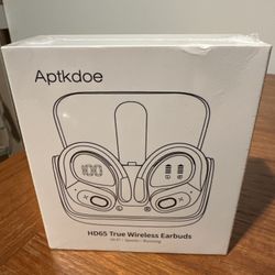 APTKDOE True Wireless Earbuds HD65 Black New Sealed 15h Playtime Bluetooth
