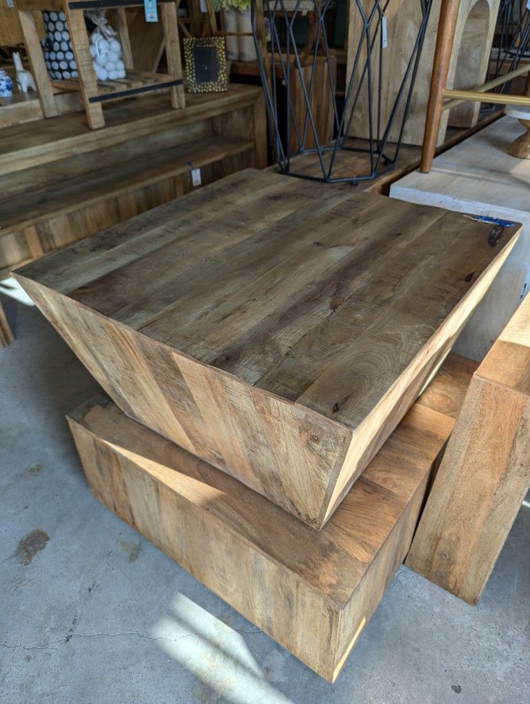 Mango Wood Square End Table