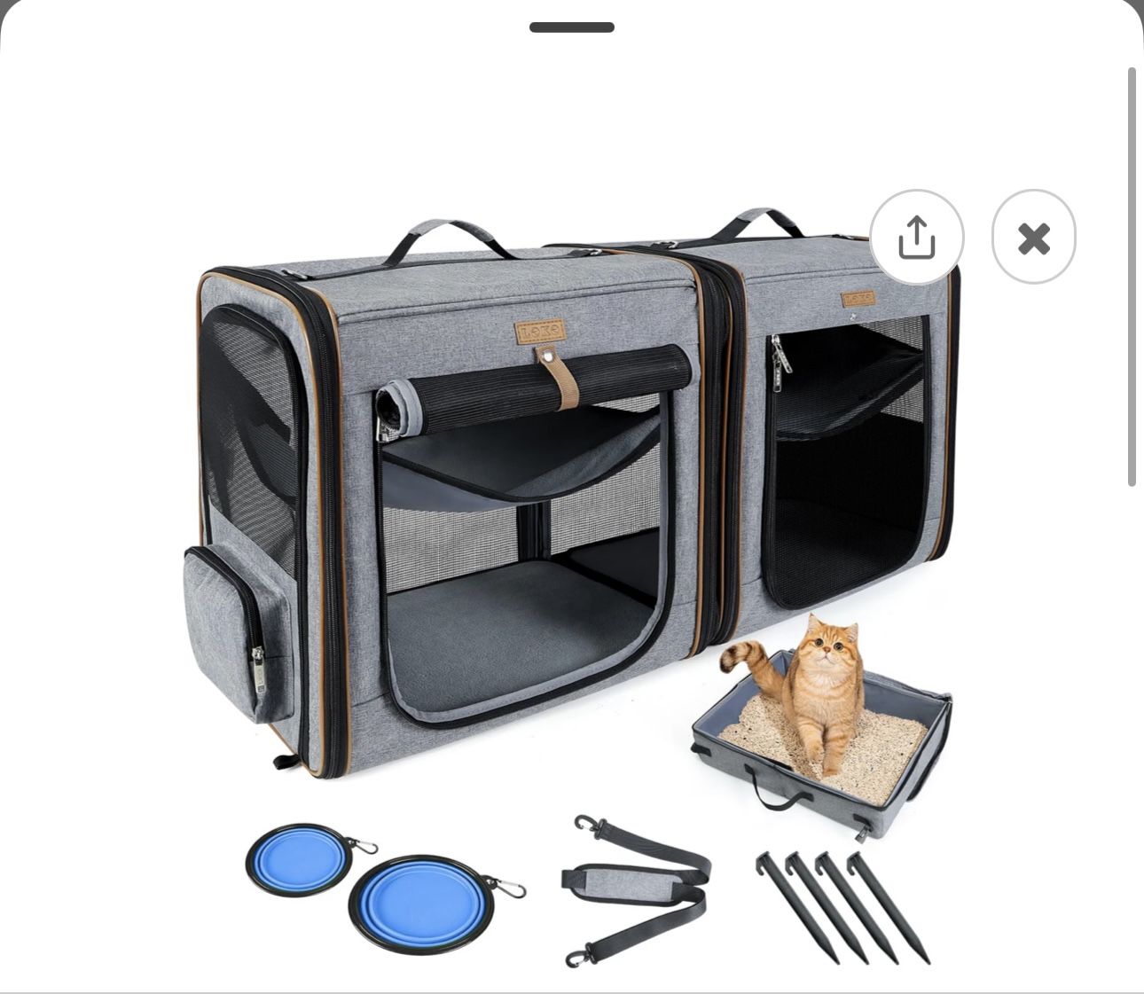 Lekereise Pet Carrier Airline Approved Small Dog Cat Carrier