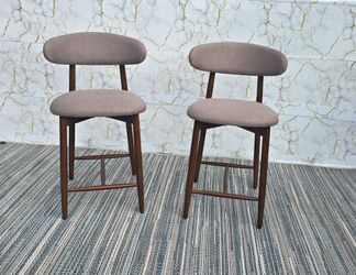 Upholstered Counter Height Bar Stools with Solid Wood legs,Set Of 2,By George Oliver,Camel Color,BRAND NEW